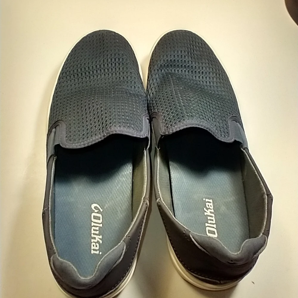 Olukai Lae'Ahi Blue Mesh Casual Slip On Loafers Shoes Men's sz 9